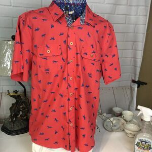 Matilda Jane with Joanna Gaines Red Equestrian Button Up Shirt Unisex L